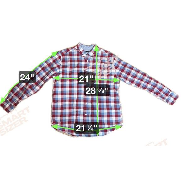 Tommy Hilfiger Men's Classic Fit Long-Sleeved Button-Down Shirt Sz L Plaid Logo - Picture 2 of 13